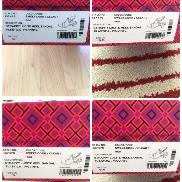 TORY BURCH Strappy lucite heel sandals in Sweet Corn/Clear Size 8 - Picture 15 of 15